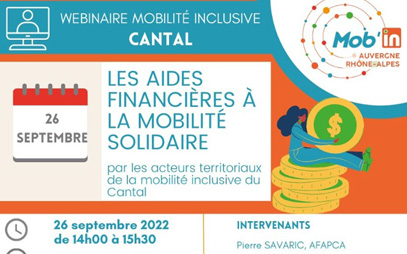 CANTAL'MOUV - Aurillac - Un Webinaire sur les aides financières à la mobilité solidaire
