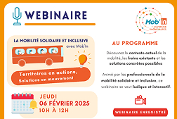 CANTAL'MOUV - Aurillac - WEBINAIRE « La mobilité solidaire et inclusive » le 6 février à 10h00