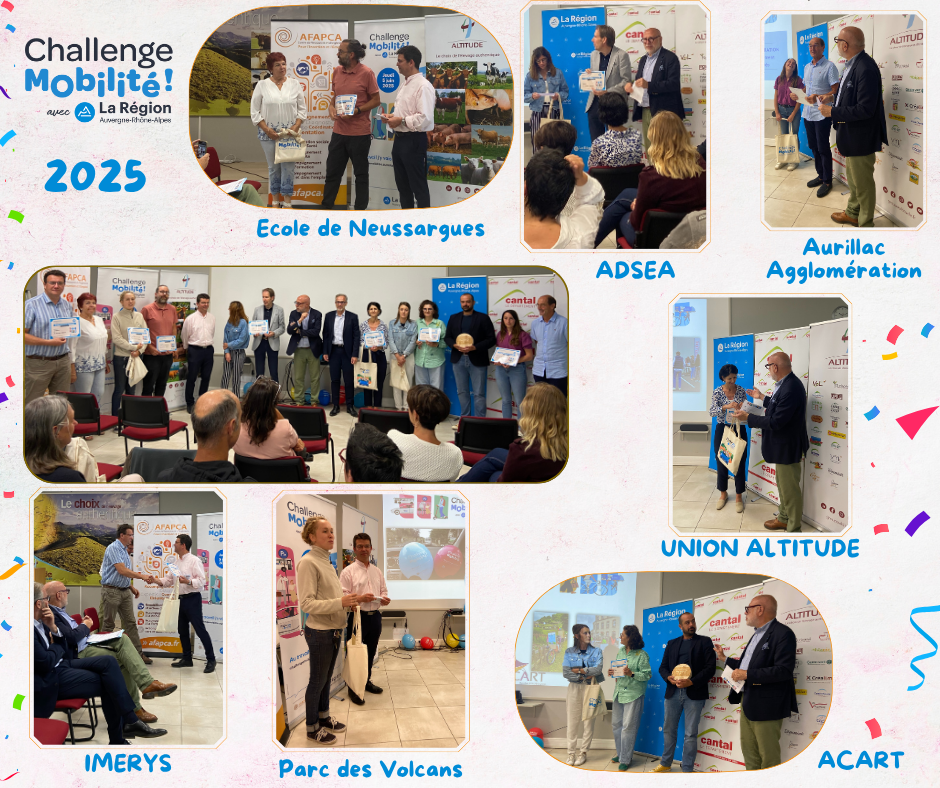 CANTAL'MOUV - Aurillac - La cérémonie locale de remise des prix du challenge mobilité 2025 a eu lieu le 7 Juillet 2025